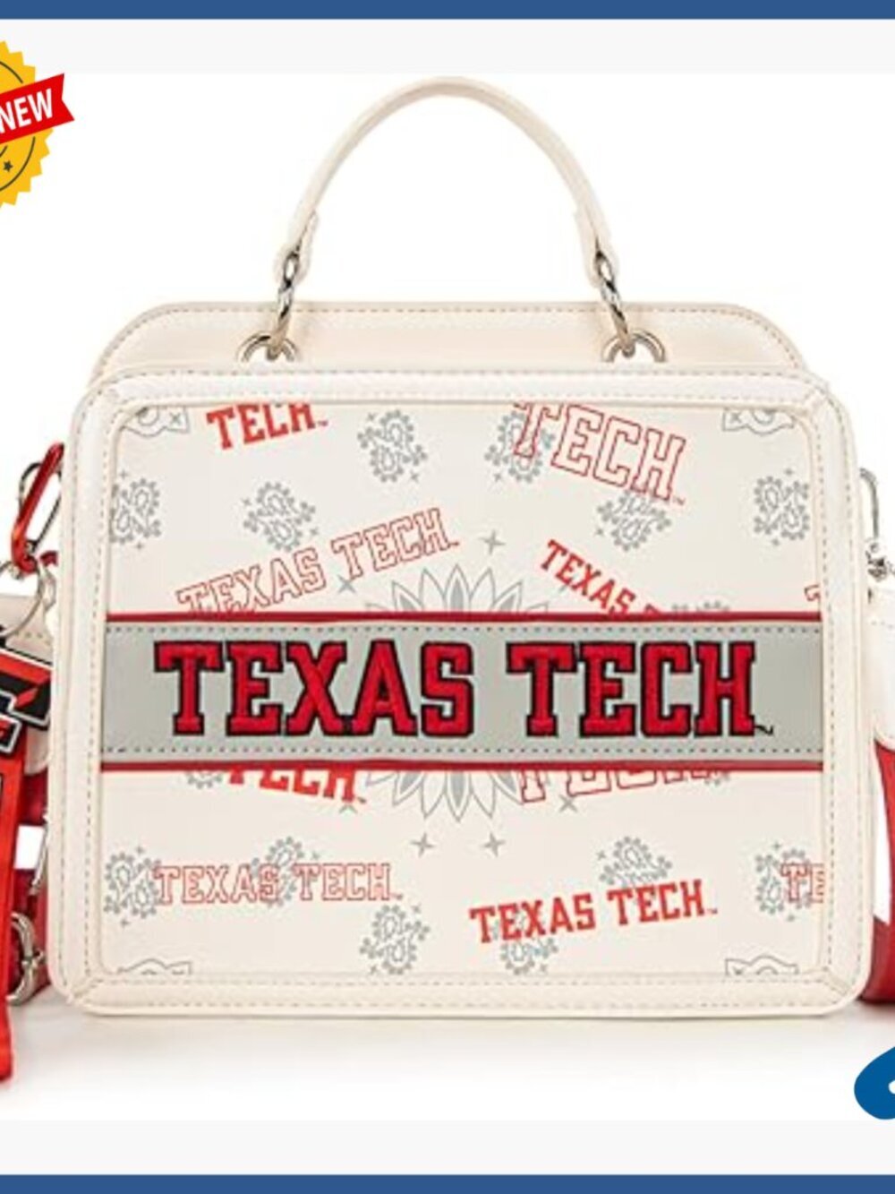 Texas Tech Crossbody Purse, Adjustable Strap, Vegan Leather Satchel